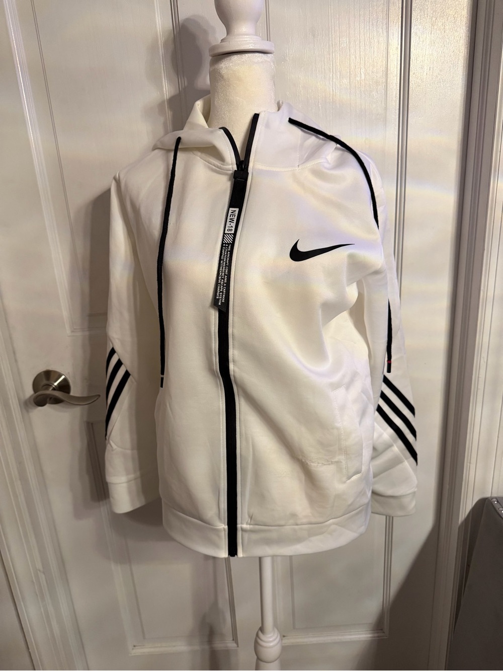 Nike White Bomber Jacket with Black Trim